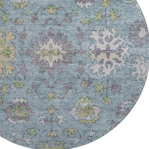 HomeRoots 8' X 10' Pale Aqua & Teal Washable Oriental Rug with UV Protection – Durable, Stylish, Easy Care! 716591