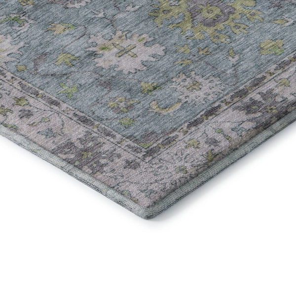 HomeRoots 10' X 14' Pale Aqua & Teal Oriental Area Rug – Washable, UV Protected, Stain Resistant & Durable Design 716593