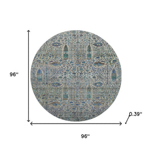 HomeRoots 8' X 10' Floral Vines Area Rug in Brown & Teal - Washable, UV Protected, Durable & Stylish Home Décor 716597