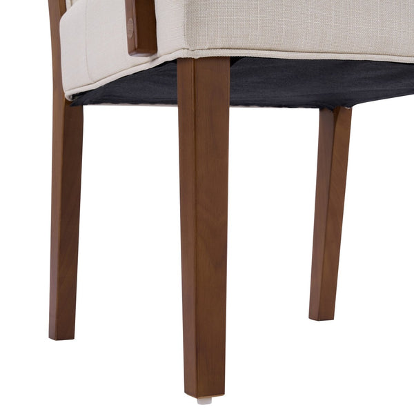 English Elm Upholstered Armchair Dining Chairs Rubberwood Frame Soft Padded Seat Set of 2 Beige,Walnut N768P391161W