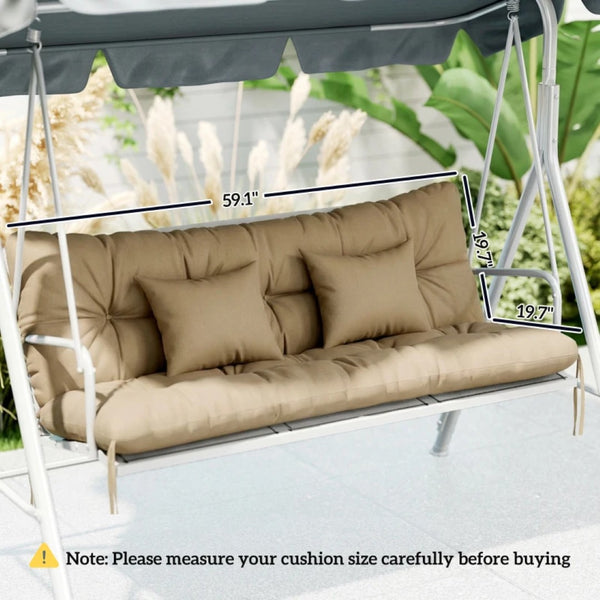 English Elm Soft Tufted Outdoor Bench Cushion Set Four Piece Polyester Fill Patio Lounge Seating Khaki T3971P476098