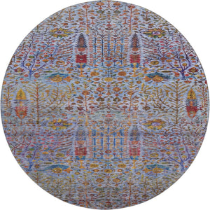 HomeRoots 8' X 10' Washable Blue and Red Floral Vines Area Rug - UV Protected, Stain Resistant, Family-Friendly! 716603