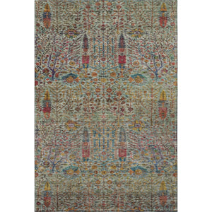 HomeRoots 8' Vibrant Green and Red Floral Vines Round Rug - Washable, UV Protected, Non-Slip, Perfect for Any Room! 716608