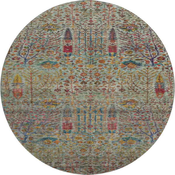 HomeRoots 8' X 10' Washable Floral Vines Area Rug with UV Protection - Stain Resistant, Ideal for Homes & Outdoors 716609