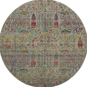 HomeRoots 8' X 10' Washable Floral Vines Area Rug with UV Protection - Stain Resistant, Ideal for Homes & Outdoors 716609