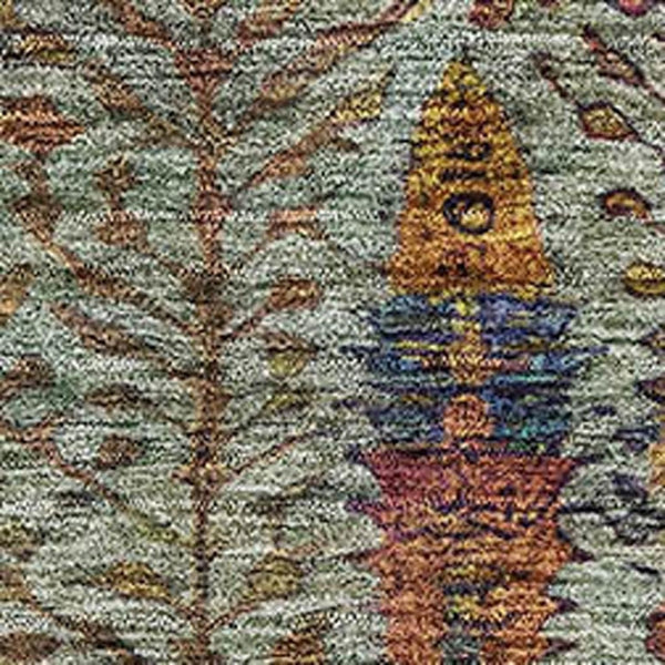 HomeRoots 9' X 12' Floral Vines Washable Area Rug - UV Protected, Stain Resistant, Perfect for Family Spaces! 716610