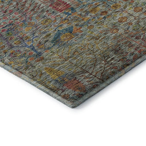 HomeRoots 10' X 14' Floral Vines Area Rug - Washable, UV Protected, Stain Resistant, Perfect for Homes with Kids! 716611