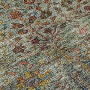HomeRoots 10' X 14' Floral Vines Area Rug - Washable, UV Protected, Stain Resistant, Perfect for Homes with Kids! 716611