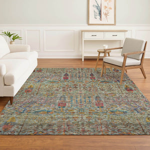 HomeRoots 10' X 14' Floral Vines Area Rug - Washable, UV Protected, Stain Resistant, Perfect for Homes with Kids! 716611