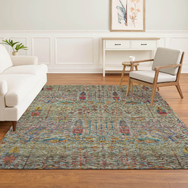 HomeRoots 10' X 14' Floral Vines Area Rug - Washable, UV Protected, Stain Resistant, Perfect for Homes with Kids! 716611