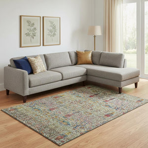 HomeRoots 10' X 14' Floral Vines Area Rug - Washable, UV Protected, Stain Resistant, Perfect for Homes with Kids! 716611