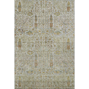 HomeRoots 10' X 14' Linen And Gold Floral Vines Area Rug - Stylish, Washable, UV-Protected & Durable Design 716617