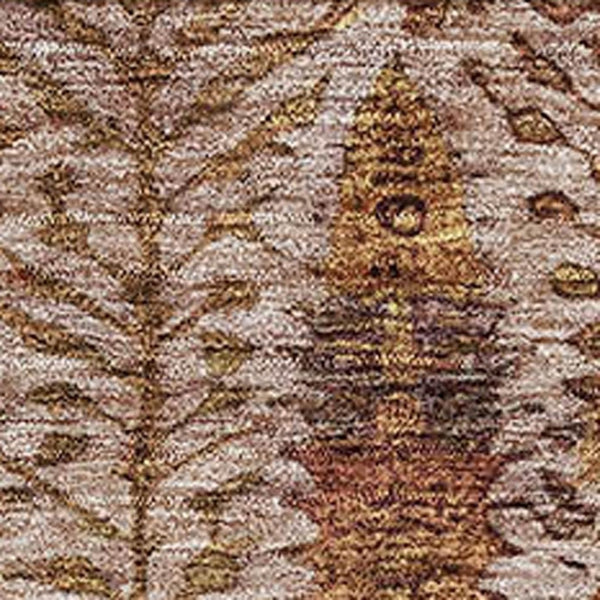 HomeRoots 5' X 8' Terra Cotta Floral Vines Washable Area Rug with UV Protection for Stylish Homes & Pets 716625