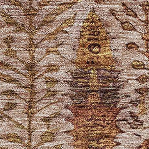 HomeRoots 5' X 8' Terra Cotta Floral Vines Washable Area Rug with UV Protection for Stylish Homes & Pets 716625