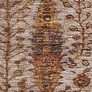 HomeRoots 8' Terra Cotta and Beige Floral Vines Rug – Washable, UV-Protected, Durable for Homes with Kids & Pets 716626
