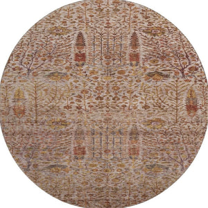 HomeRoots 8' X 10' Terra Cotta & Beige Floral Vines Rug - Washable, UV Protected, Ideal for Families & Pets 716627
