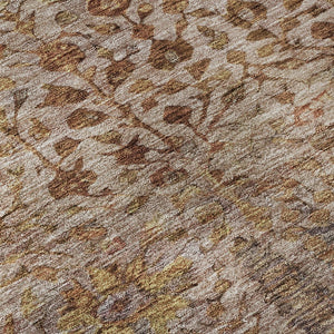HomeRoots 8' X 10' Terra Cotta & Beige Floral Vines Rug - Washable, UV Protected, Ideal for Families & Pets 716627
