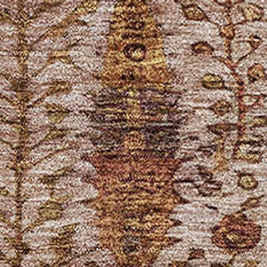 HomeRoots 9' X 12' Floral Vines Washable Area Rug – Terra Cotta & Beige with UV Protection for Stylish Homes 716628