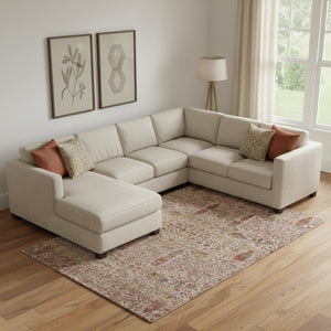 HomeRoots 10' X 14' Transitional Terra Cotta Floral Area Rug – Machine Washable, UV Protected, Stain Resistant! 716629