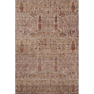 HomeRoots 10' X 14' Transitional Terra Cotta Floral Area Rug – Machine Washable, UV Protected, Stain Resistant! 716629