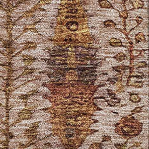 HomeRoots 10' X 14' Transitional Terra Cotta Floral Area Rug – Machine Washable, UV Protected, Stain Resistant! 716629