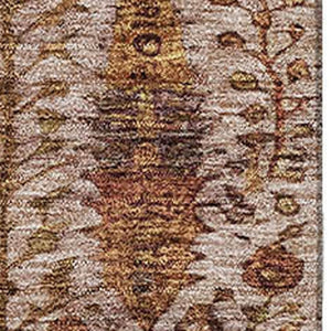 HomeRoots 10' X 14' Transitional Terra Cotta Floral Area Rug – Machine Washable, UV Protected, Stain Resistant! 716629