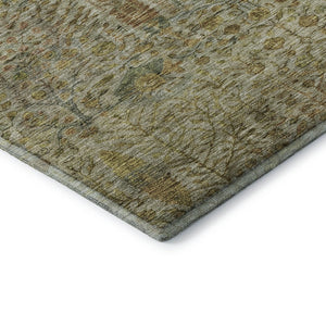 HomeRoots 5' X 8' Floral Vines Area Rug in Wheat and Gold – Machine Washable, UV Protected, Stain Resistant! 716631