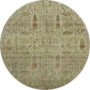 HomeRoots 8' X 10' Washable Floral Vines Area Rug - Wheat & Gold, UV Resistant, Stain-Resistant & Durable Design 716633