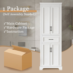 English Elm 70.8" Freestanding Bathroom Vanity with Soft-Close Doors, Adjustable Shelves, Anti-Tip Safety & Sleek Handles N729P335558K