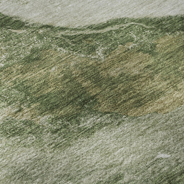 HomeRoots 8' x 10' Contemporary Green & Ivory Abstract Washable Area Rug with UV Protection & Easy Care 716645