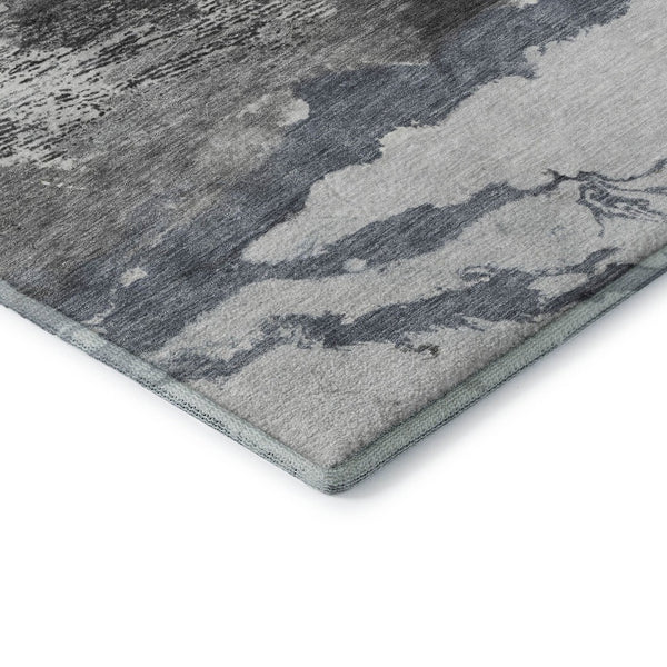 HomeRoots 9' X 12' Stylish Gray and Ivory Abstract Area Rug - Washable, Stain-Resistant, UV Protected! 716652