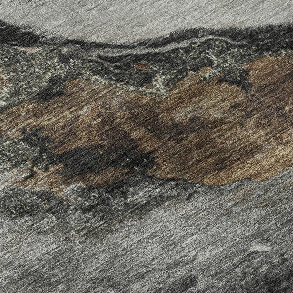 HomeRoots 10' X 14' Gray and Ivory Abstract Area Rug - Soft, Durable, Machine Washable with UV Protection! 716653