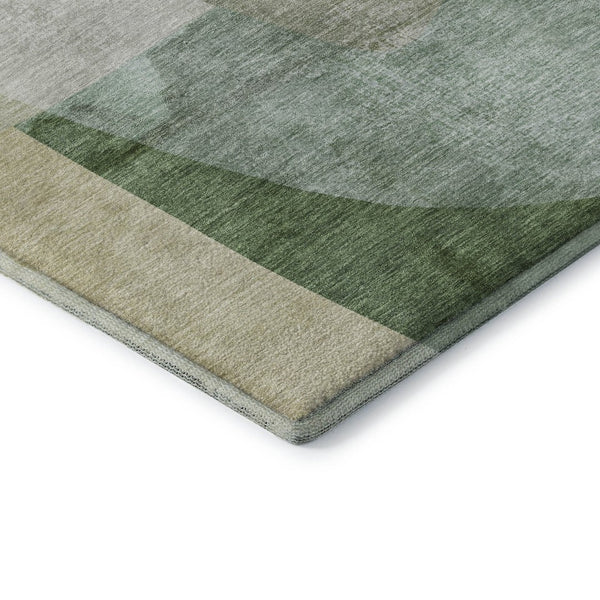 HomeRoots 10' X 14' Sage and Beige Abstract Area Rug - Durable, Washable, UV Protection for Modern Living Spaces 716677