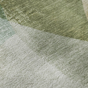 HomeRoots 10' X 14' Sage and Beige Abstract Area Rug - Durable, Washable, UV Protection for Modern Living Spaces 716677