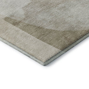 HomeRoots 8' Beige and Ivory Abstract Round Rug – Stylish, Washable, UV-Protected, Perfect for High-Traffic Areas 716680