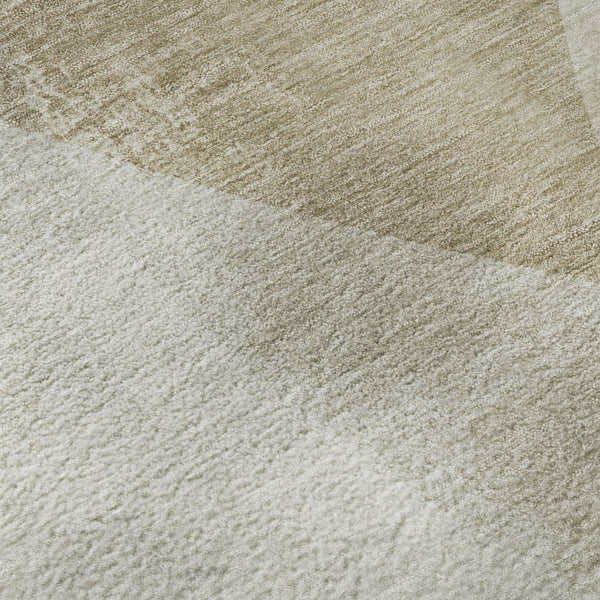 HomeRoots 8' X 10' Beige and Ivory Abstract Area Rug - Washable, UV Protected, Stain-Resistant for Modern Homes 716681