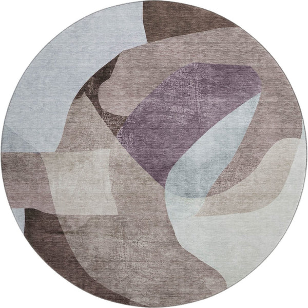 HomeRoots 8' X 10' Stylish Brown and Ivory Abstract Area Rug - Washable, UV Protected, Durable for High-Traffic Rooms 716693