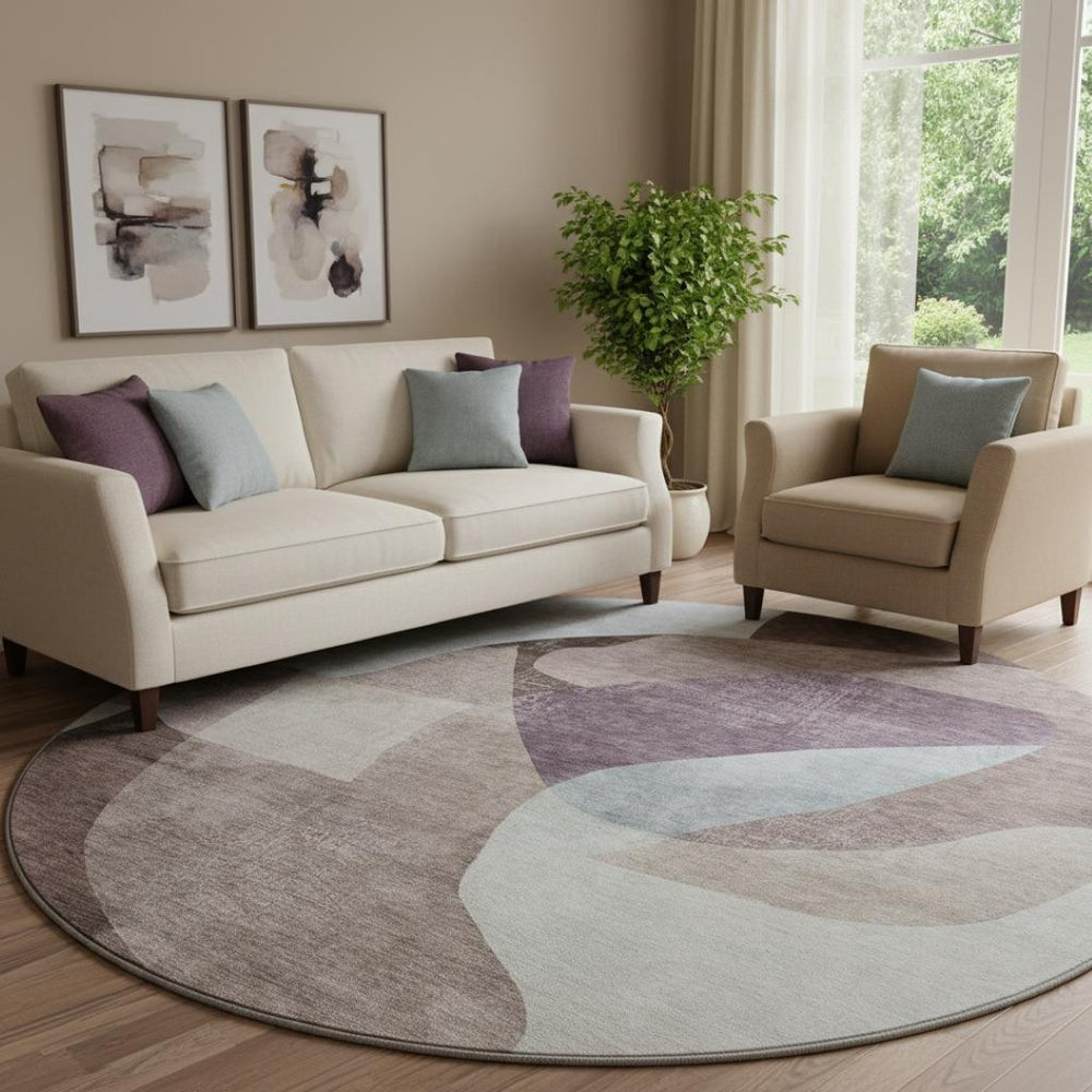HomeRoots 8' X 10' Stylish Brown and Ivory Abstract Area Rug - Washable, UV Protected, Durable for High-Traffic Rooms 716693