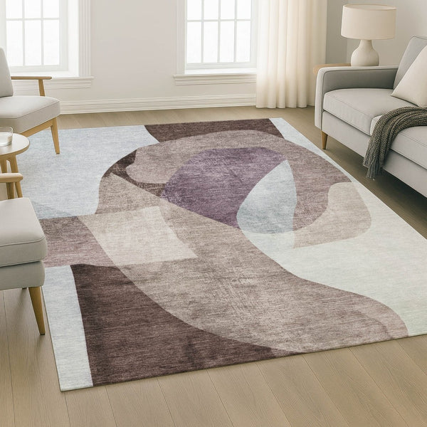 HomeRoots 9' X 12' Washable Brown & Ivory Area Rug with UV Protection - Stylish, Durable & Family-Friendly Design! 716694