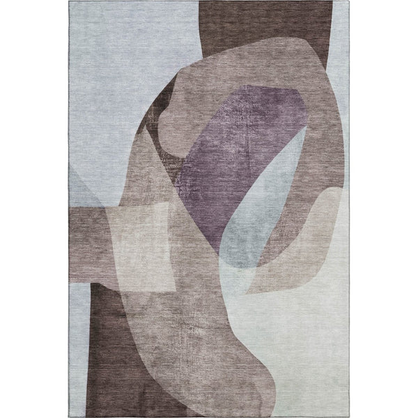 HomeRoots 10' X 14' Brown And Ivory Abstract Washable Area Rug - Durable, UV-Protected, Family-Friendly Design! 716695