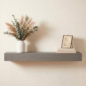 English Elm 60'' Solid Fir Wood Fireplace Mantel Floating Shelf for Farmhouse Living Room Decor Grey W2640P386631