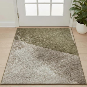 HomeRoots 5' X 8' Abstract Taupe and Beige Area Rug - Machine Washable, UV Protected, Perfect for Busy Homes! 716709