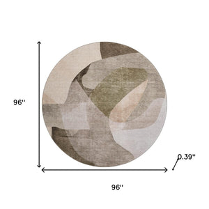 HomeRoots 8' X 10' Washable Taupe and Beige Abstract Area Rug with UV Protection – Durable, Stylish, Easy-Care Comfort 716711