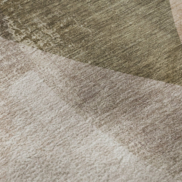 HomeRoots 9' X 12' Taupe And Beige Modern Abstract Washable Area Rug With UV Protection for Active Homes 716712