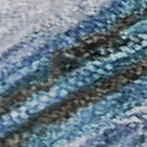 HomeRoots 5' Blue & Charcoal Abstract Washable Area Rug - UV Protected, Stain Resistant, Modern Design for Homes 716715