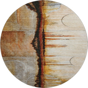 HomeRoots 8' X 10' Washable Abstract Area Rug in Rust & Charcoal - UV Protected, Stain Resistant, Durable Design 716723