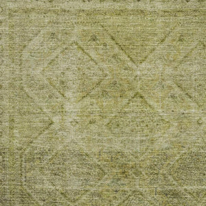 HomeRoots 5' X 8' Sage and Beige Geometric Area Rug – Washable, UV-Protected, Stain-Resistant for Modern Spaces 716733