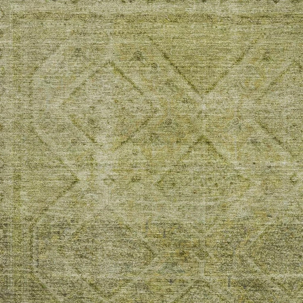 HomeRoots 5' X 8' Sage and Beige Geometric Area Rug – Washable, UV-Protected, Stain-Resistant for Modern Spaces 716733