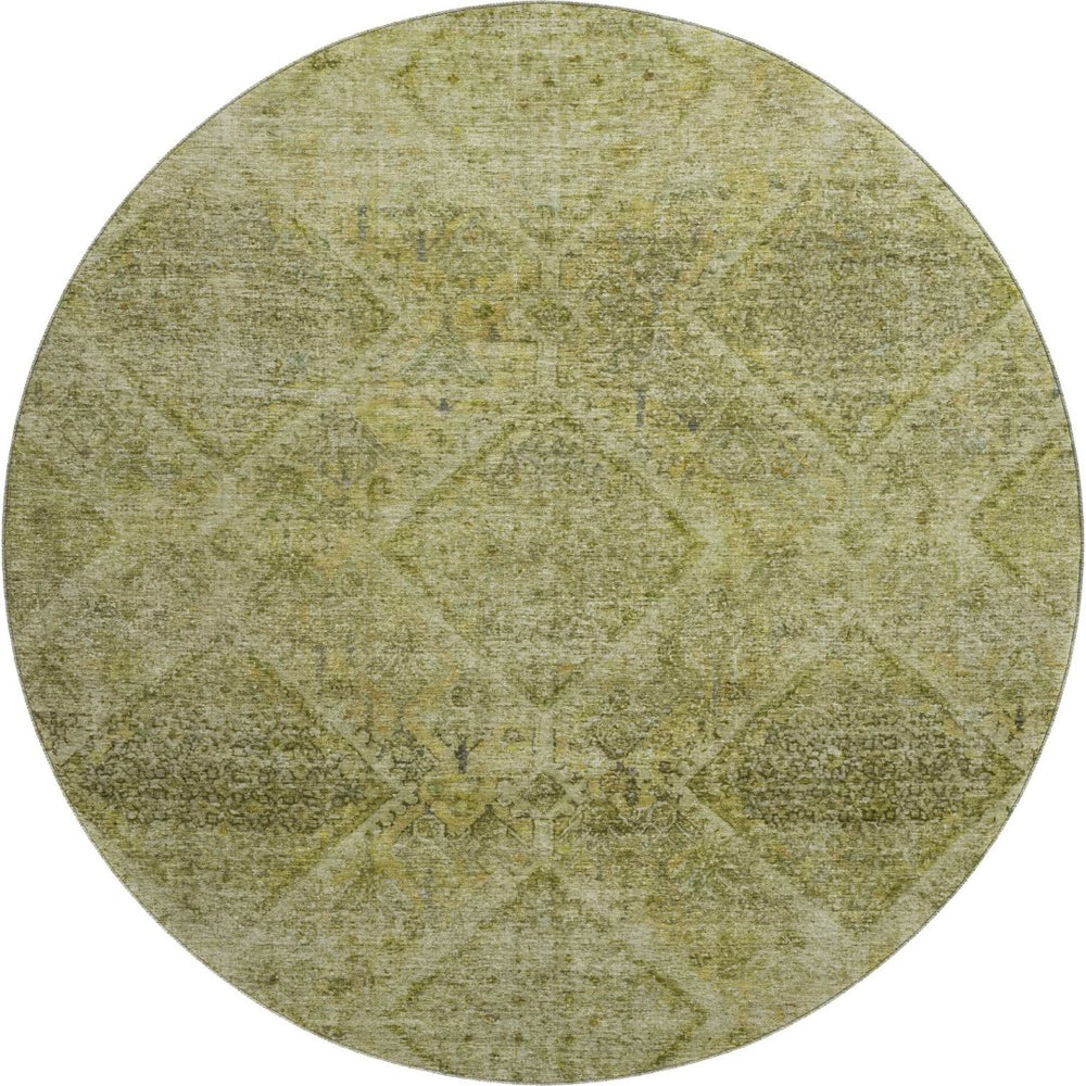 HomeRoots 8' X 10' Stylish Sage & Beige Geometric Washable Area Rug with UV Protection for High-Traffic Spaces 716735
