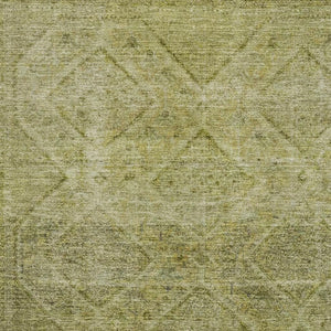 HomeRoots 9' X 12' Sage & Beige Geometric Area Rug - Washable, UV Protected, Perfect for Kids & Pets! 716736